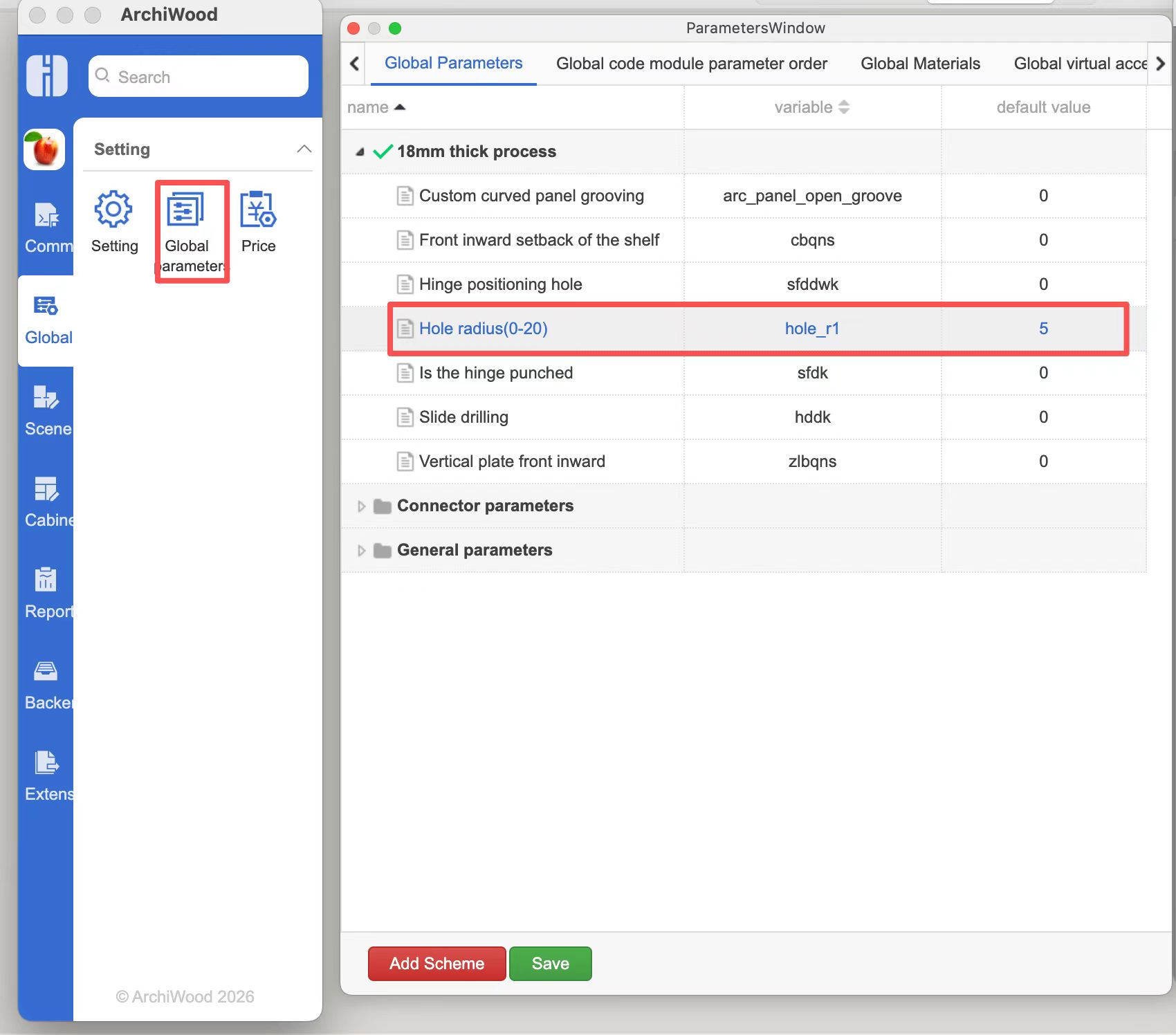 How to Add Global Default Parameters